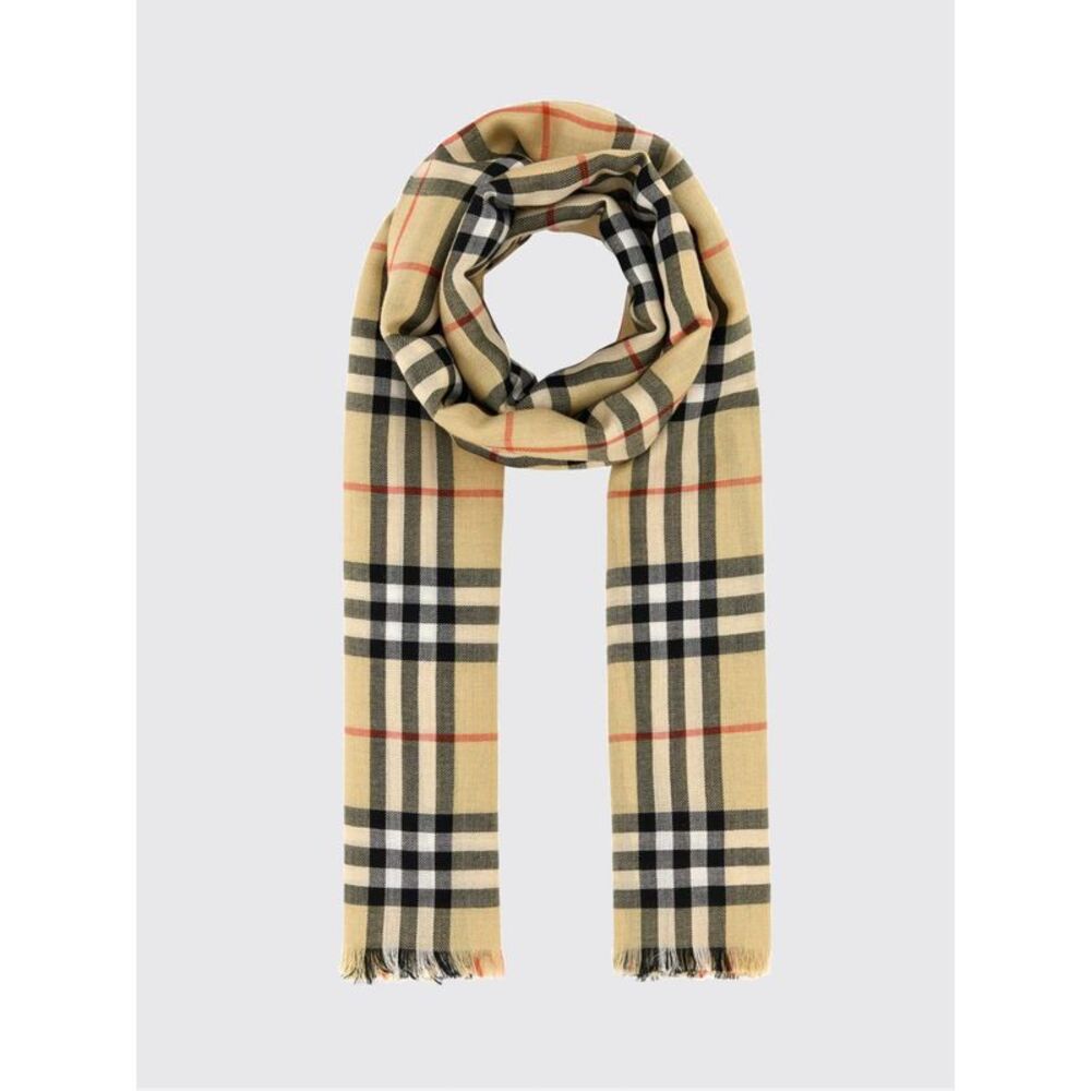 Burberry Women Burberry Rectangular Cashmere And Wool Blend Check Scarf